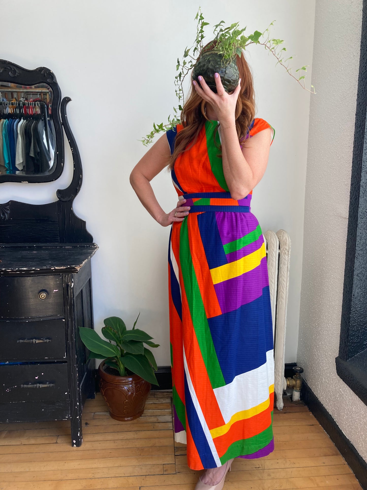 malia abstractionism maxi dress